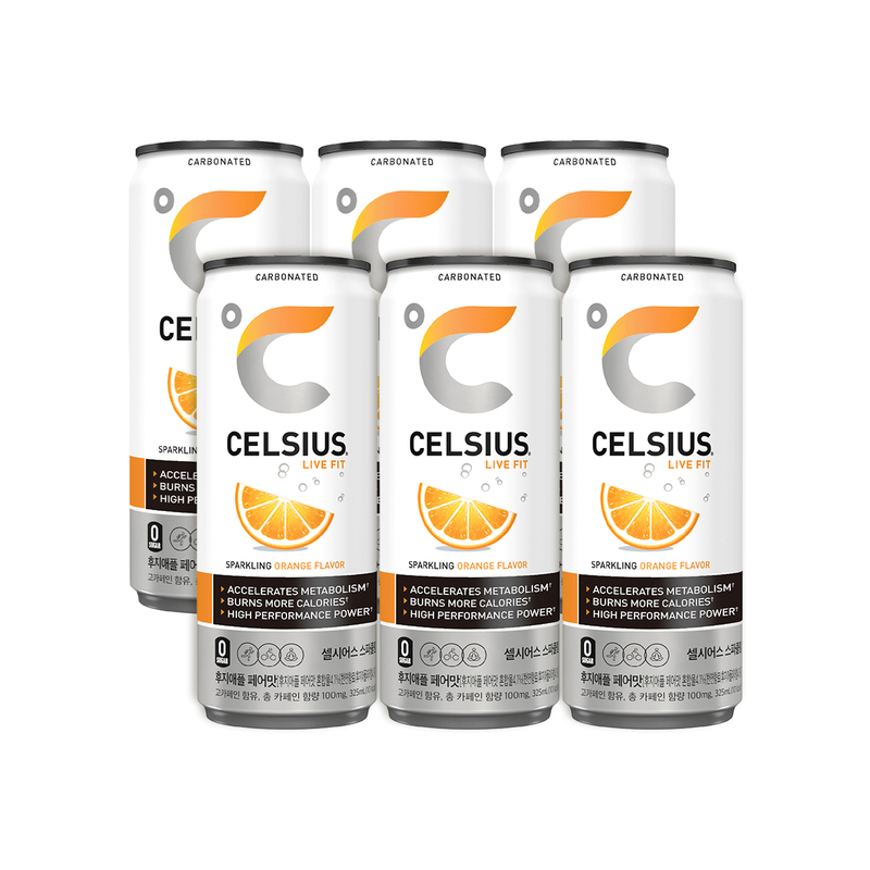 CELSIUS 有氣健態飲品 (香橙味)  x 6罐