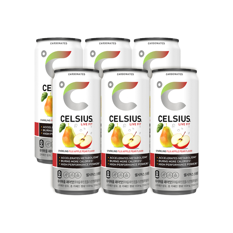 CELSIUS 有氣健態飲品 (富士蘋果啤梨味)  x 6罐